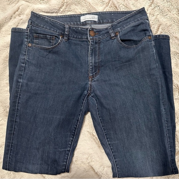 LOFT Women's Curvy Skinny Jeans P Petite- Dark Blue - Picture 3 of 16